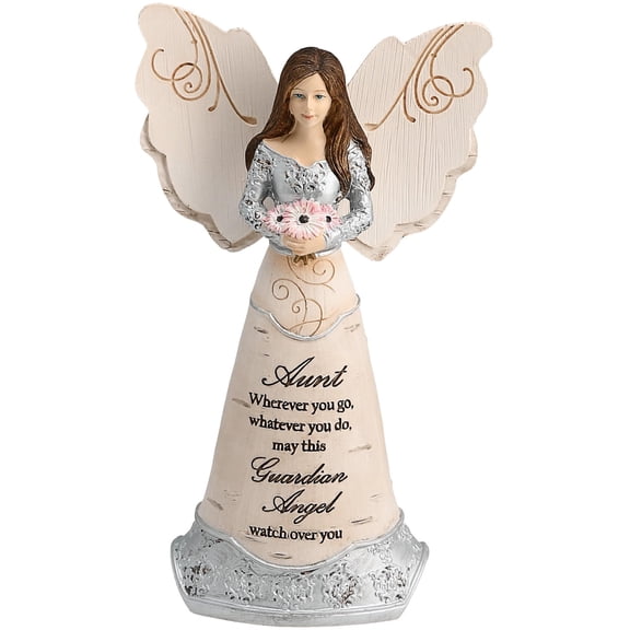Pavilion Gift Company Elements Aunt Guardian Angel Figurine, 6", Purple