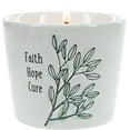thumbnail image 1 of Pavilion Gift Company Faith Hope Cure - Tranquility 8oz Soy Wax Stoneware Vessel Single Wick Candle, White, 1 of 5