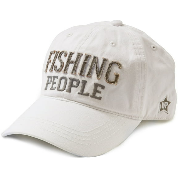 Pavilion Gift Company Fishing People Hat, White, Large