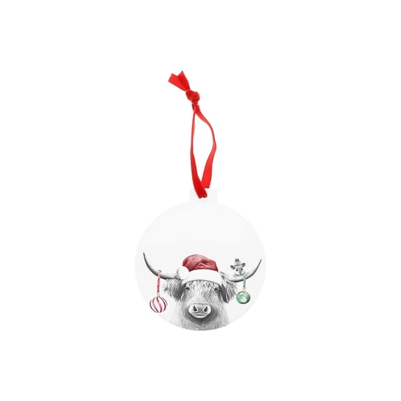Pavilion Gift Company - Highland Cow 4.5" Ceramic Ornament Highland Cow Farm Cattle Farmhouse Christmas Holiday Home Decor