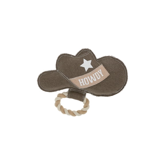Pavilion Gift Company - Howdy - Canvas Rope Dog Toy Cowboy Hat Western Tug of War Puppy K9 Doggy Lover Parent Gift
