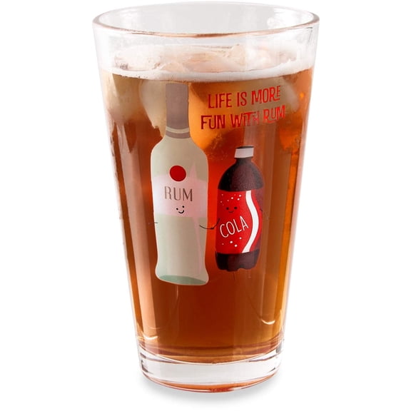 Pavilion Gift Company Life Is More Fun With Rum & Coke Pint Glass Tumbler, 16 oz