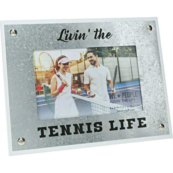 Pavilion Gift Company Livin' The Tennis Life 8.5x6.5 Inch Easel Back Picture Frame, Gray