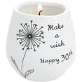 thumbnail image 1 of Pavilion Gift Company Make A Wish Happy 30th Birthday - 8 oz Soy Wax Candle with Lead Free Wick in A White Ceramic Vessel 8 oz-100 Scent: Serenity, 3.5 Inch Tall, 1 of 10