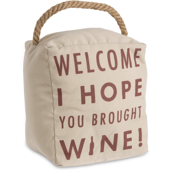 Pavilion Gift Company Door Stopper, 5"L x 4"W x 6"Th, Tan and Red