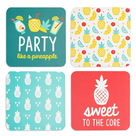 Pavilion Gift Company Pineapple Punch Coaster Set, 4 x 4 Inch