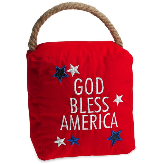 Pavilion Gift Company Red Decorative Door Stopper 6 Inch Tall-2 Pounds God Bless America