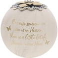 thumbnail image 1 of Pavilion Gift Company Round 5 Inch Tealight Candle Holder Because Someone We Love, Little Bit of Heaven in Our Home, 5.5 Inch, Gold, 1 of 7