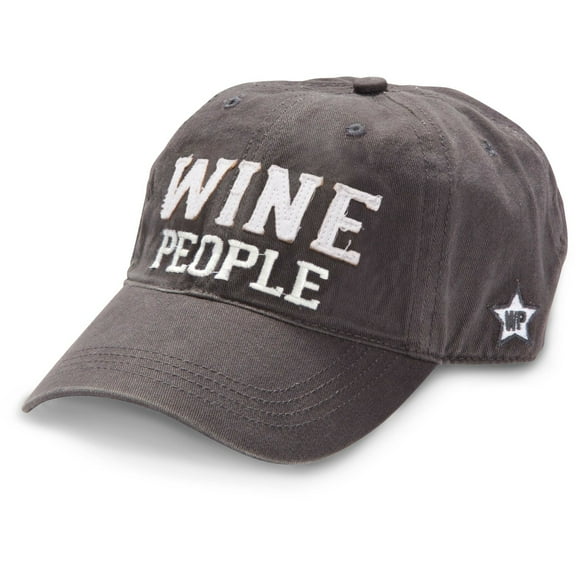 Pavilion Gift Company We People Wine People Baseball Cap Hat with Adjustable Strap, Gray