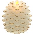 thumbnail image 1 of Pavilion Gift Company White 4.25 Inch Pinecone LED-Lit Battery Operated Realistic Flame Candle Made from Real Wax, 1 of 8