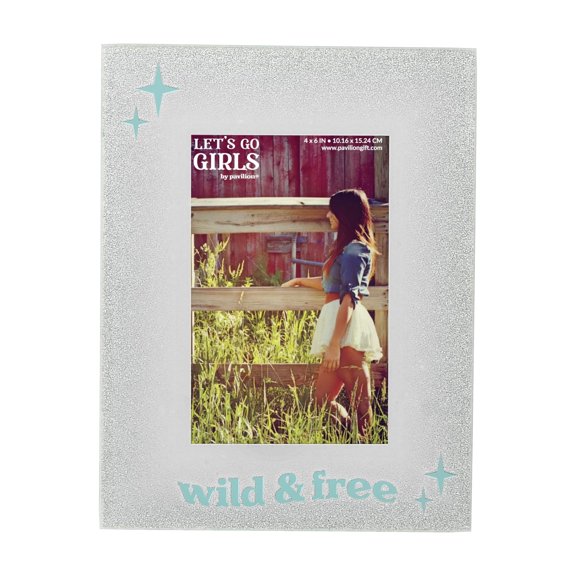 Pavilion Gift Company - Wild & Free - 8.75" Photo Frame Western Sparkle Picture Friendship Home Desk Decor