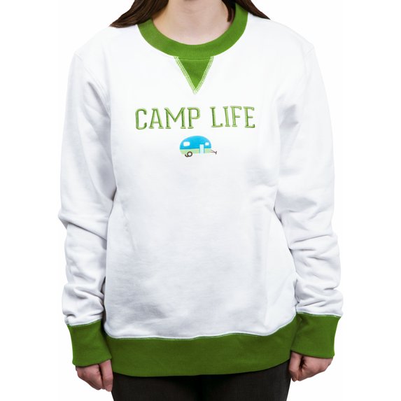Pavilion Gift Company - Camp Life - L White Unisex Crewneck Sweatshirt