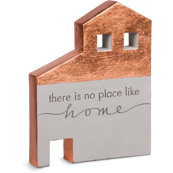 Pavilion Gift Company There is No Place Like Home Cement House Plaque, 7-1/2", Gray, Bronze
