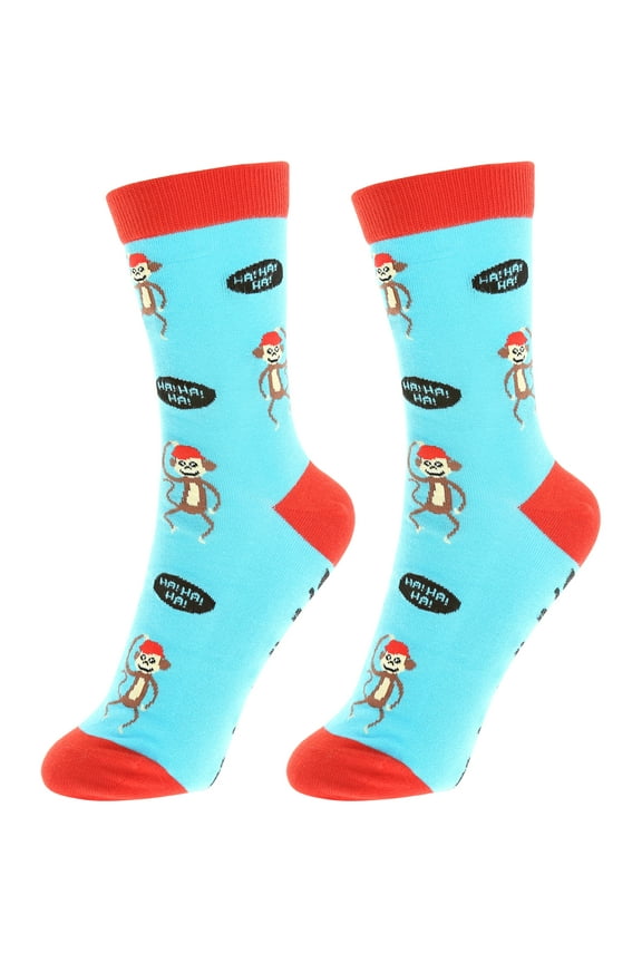 Pavilion - Going Bananas - Medium-Large Monkey Humorous Unisex Crew Cut Socks