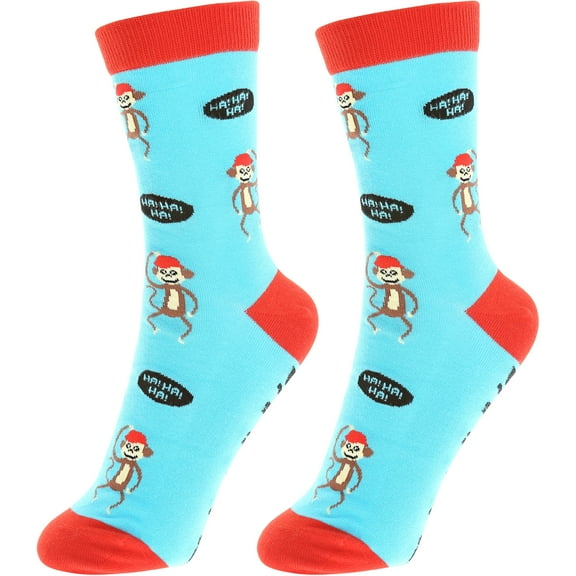 Pavilion - Going Bananas - Small/Medium Monkey Humorous Unisex Crew Cut Socks