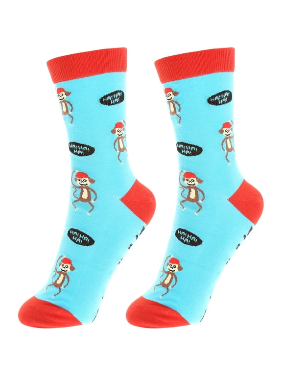 Pavilion - Going Bananas - Small/Medium Monkey Humorous Unisex Crew Cut Socks