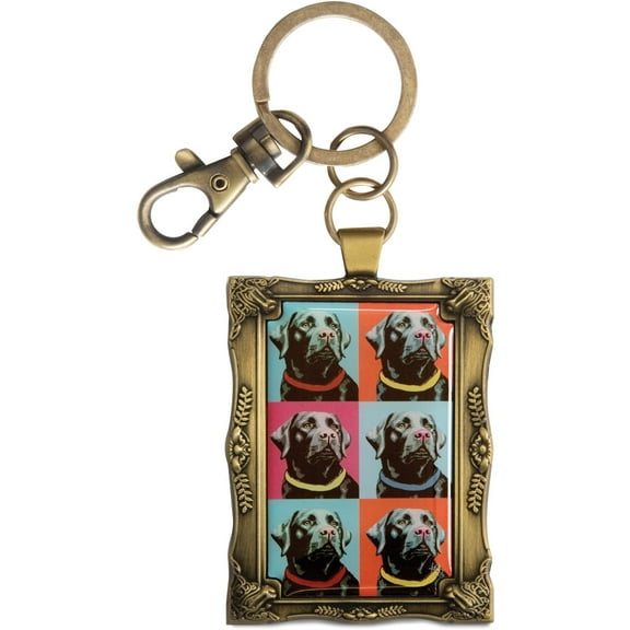 Pavilion Gift Company - Black Lab - Woofhol - 2" x 2.75" Warhol Dog Keychain