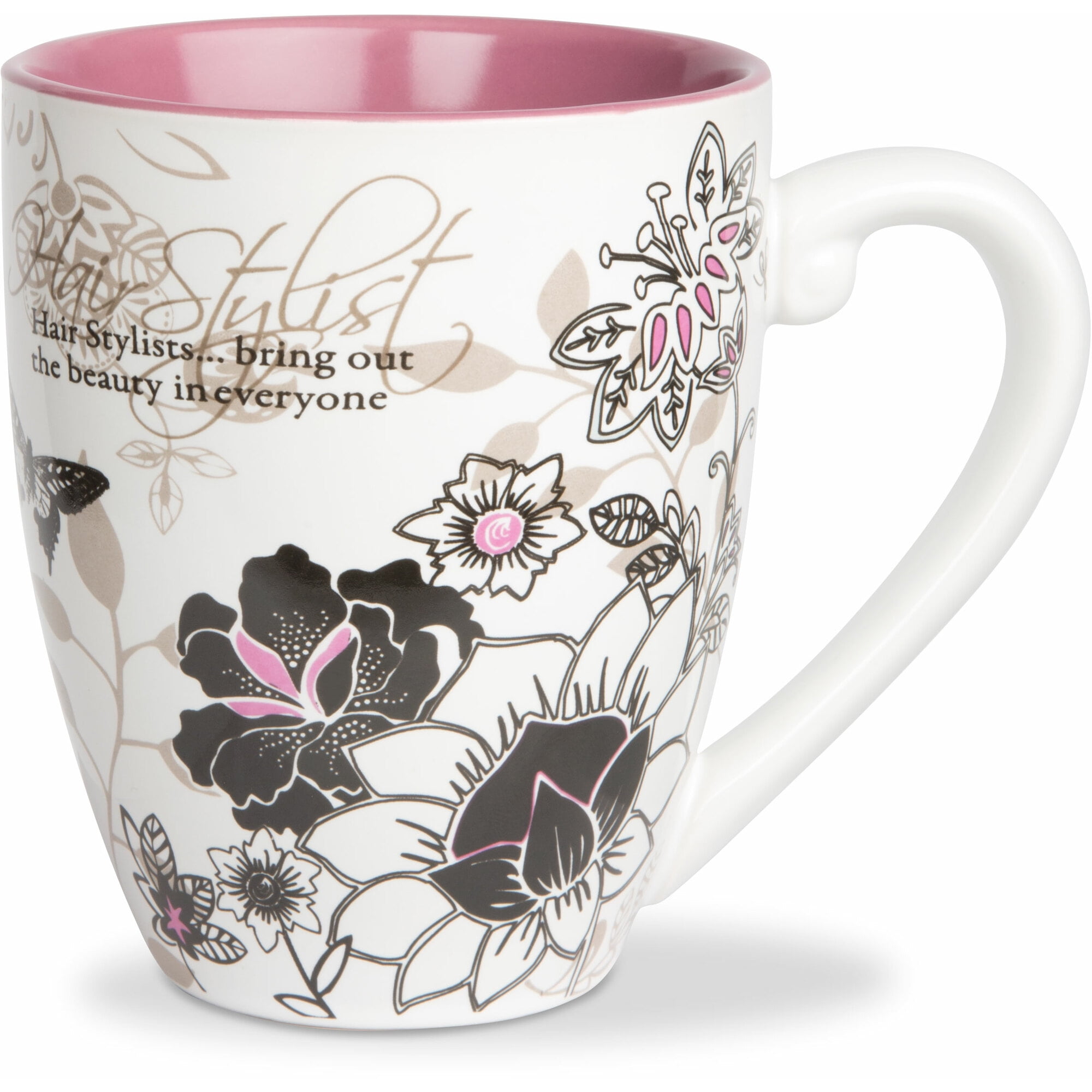 Pink Floral Ceramic 20-Ounce Microwave Safe Mug