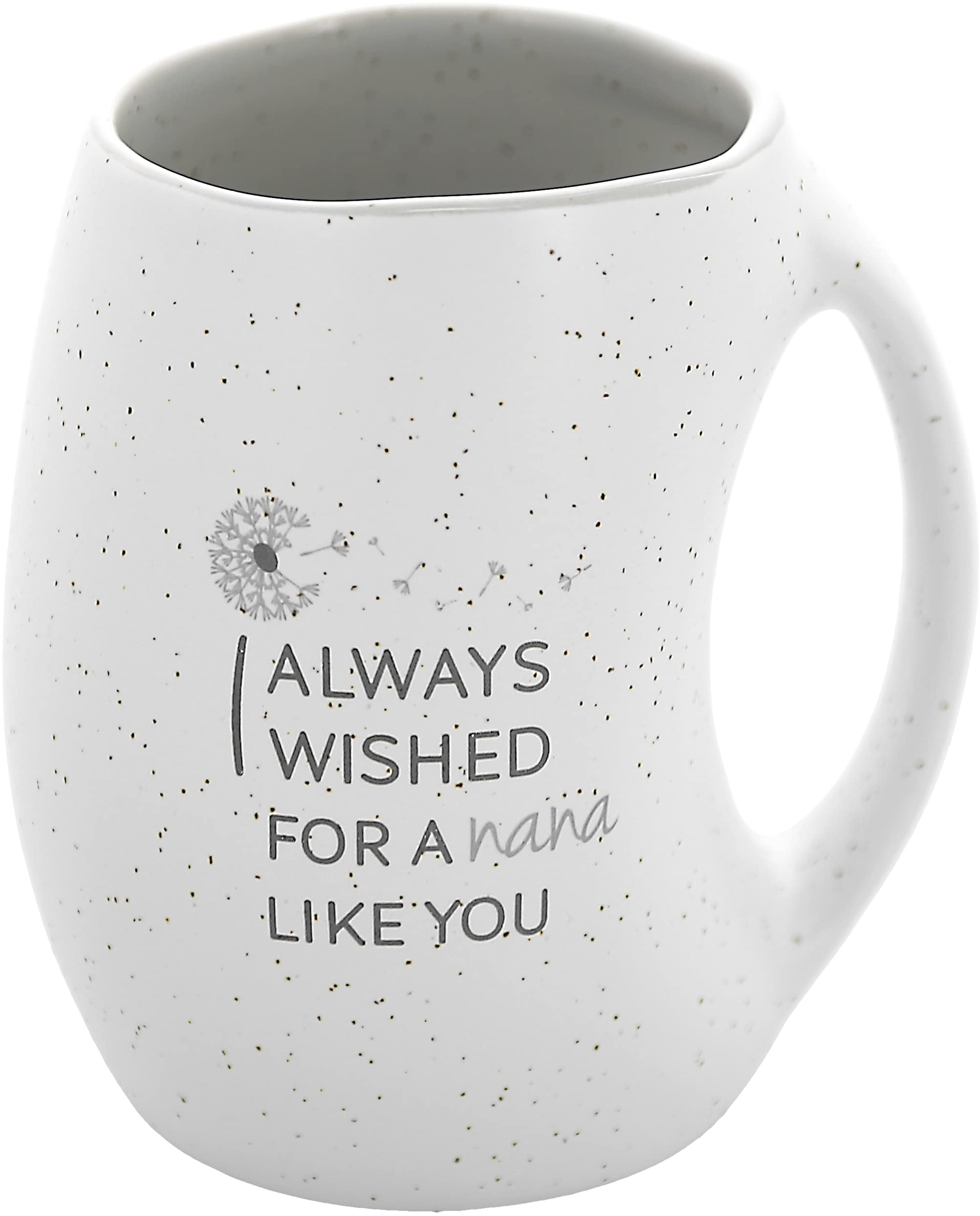 White Ceramic Nana Floral Embossed Heart Mug