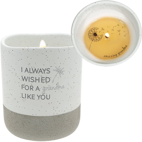 Pavilion - I Always Wished for A Grandma Like You - 10-Ounce Surprise Hidden Message Natural Soy Wax Candle Cotton Scented, 1 Count (Pack of 1), 3.5” x 4”
