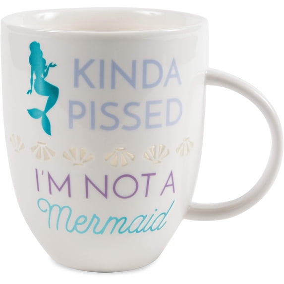 Pavilion Gift Company - Drink Decor 24 oz Kinda Pissed Pierced Porcelain Cup