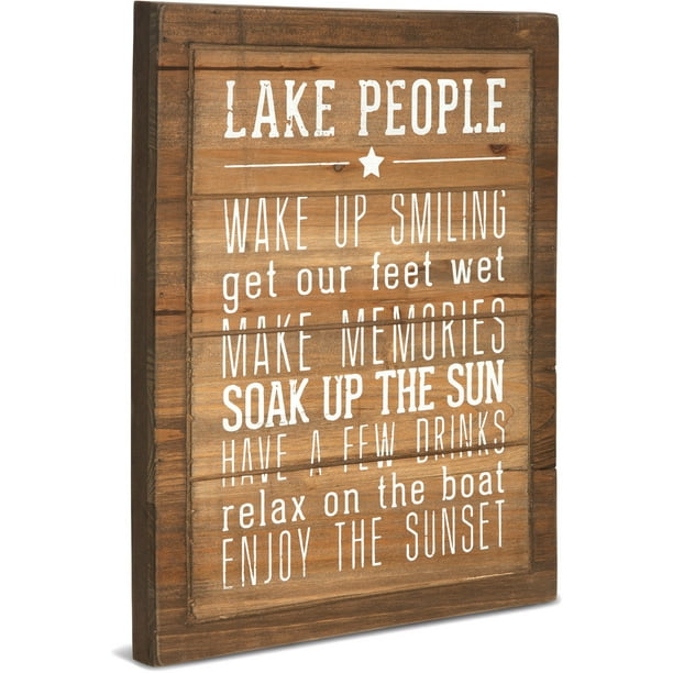 Pavilion Lake Wooden Sign Wall Decor 12x15