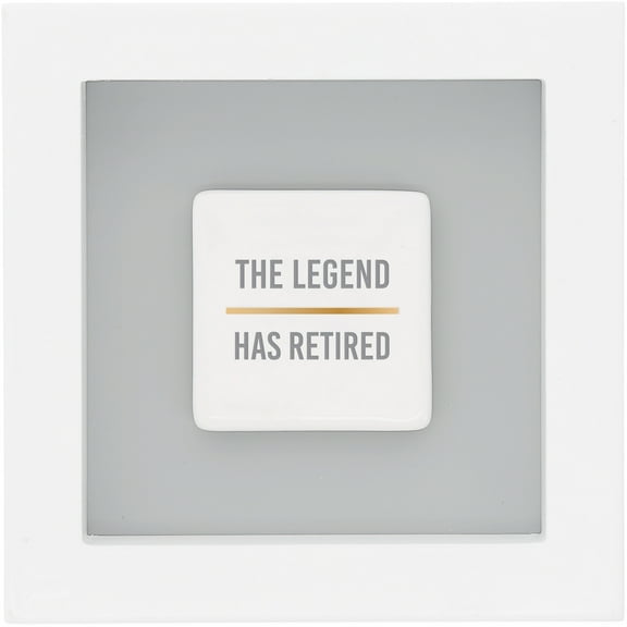 Pavilion - The Legend Has Retired - 4.75" x 1.25" Square 3D Plaque Wall Decor Sign Gift From Co-Worker Retirement Retiring Retiree Present For Her Him