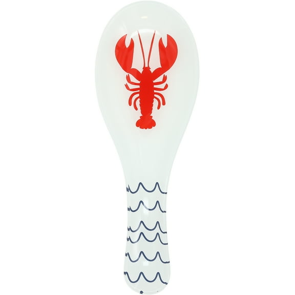 Pavilion - Lobster - Glass 9.25" Spoon Rest Waterfront Lake Boat Beach Ocean Seaside Kitchen Decor