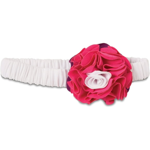Pavilion- One Size Fits All White, Pink and Purple Baby Girl Headband