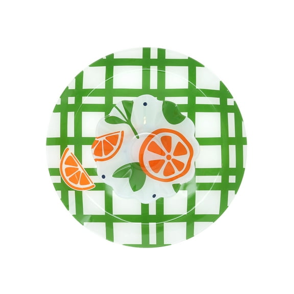 Pavilion - Oranges - 11.5" Chip Holder with 6" Waved Edge Glass Serving 10 Oz Dip Bowl Clementine Nectarine Fruit Kitchen Decor Summer Serveware