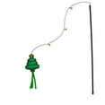 thumbnail image 1 of Pavilion - Pine Tree - 18" String Cat Toy With 18" Stick Handle With Ribbons And Bells Kitten Kitty Feline Furry Companion Christmas Holiday Gift Present, 1 of 7