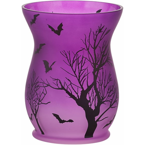 Pavilion Gift Company Halloween Themed Large Glass Jar Candle, 22 oz, Purple
