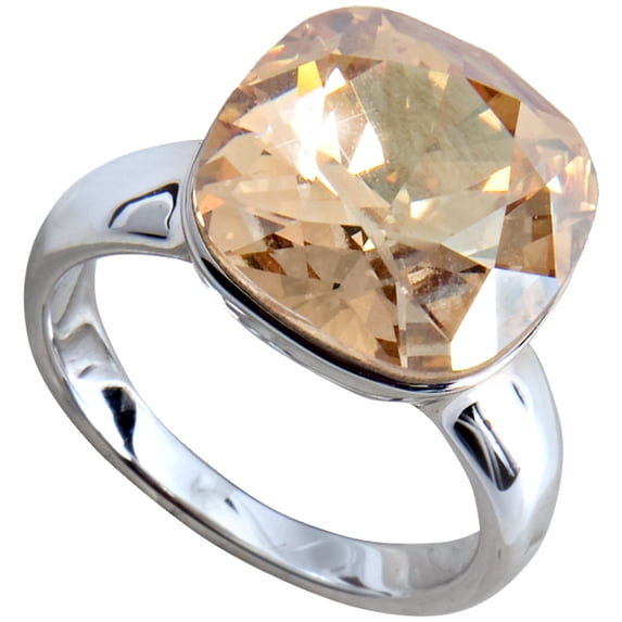 Pavilion-Size 7 Gold Crystal Ring made from Swarovski Elements