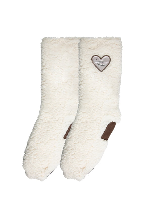 - Special Sister - One Size Fits Most Sherpa Slipper Socks With Non-Slip Bottoms