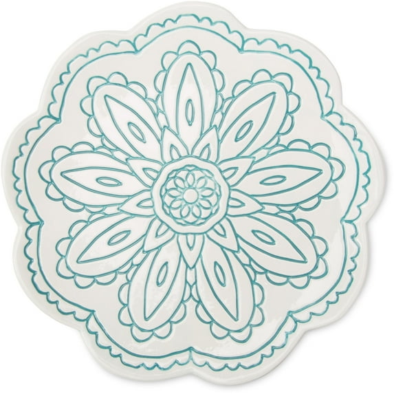 Pavilion - Teal Mandala Decorative Patterned Dish Plate 7 Inch