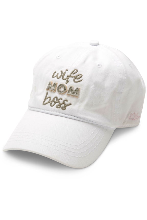 Pavilion - Wife Mom Boss White Adjustable Snapback Baseball Hat