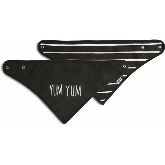 Pavilion Gift Company - Black Yum Yum - Reversible Handkerchief bib