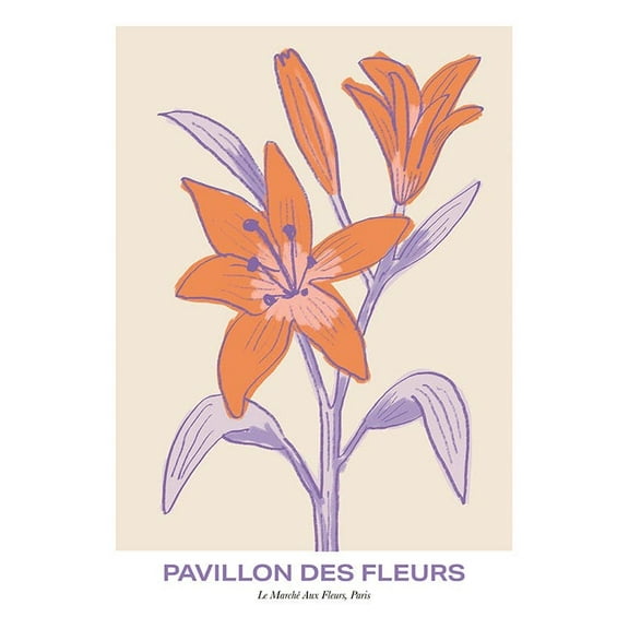 Pavillon Des Fleurs Print Wall Art, Modern Wall Decor For Living Room Bedroom, 8x12 UNFRAMED