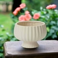 thumbnail image 1 of Pavin Off-White Matte Compote Planters, 1 of 2