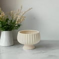 thumbnail image 1 of Pavin Off-White Matte Compote Planters, 1 of 2
