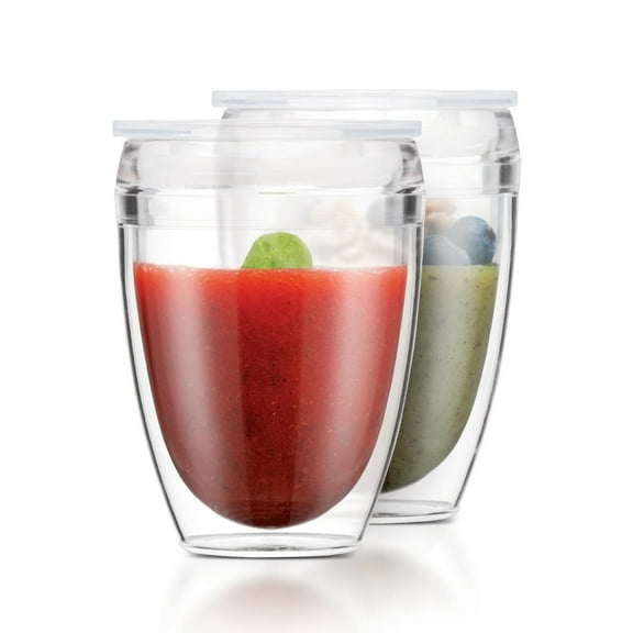 Pavina To Go Double Wall Tumbler With Lid 2-Pack, 10 Oz., Clear