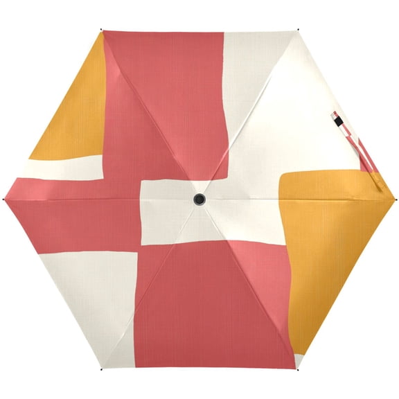 Paving Pattern Umbrellas for Sun Auto Open Close UV50+ Waterproof 5-Fold Compact Fiberglass Frame