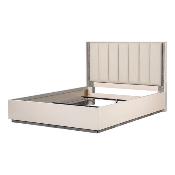 Pavira Queen Bed with LED Lights - Stone