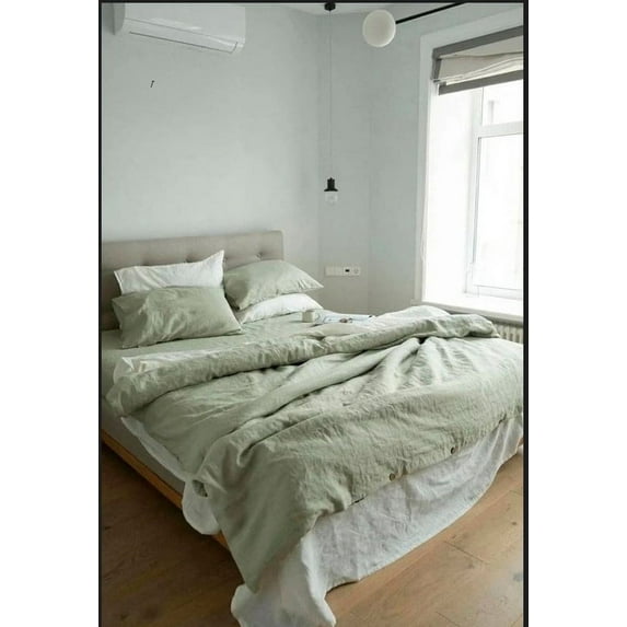 Pavish Export 3 Pcs. Cotton Duvet Cover Sage Green, Duvet Cover Sage Green 100% Cotton Duvet Cover Bohho Bedding Duvet Cover Over Size 98X120