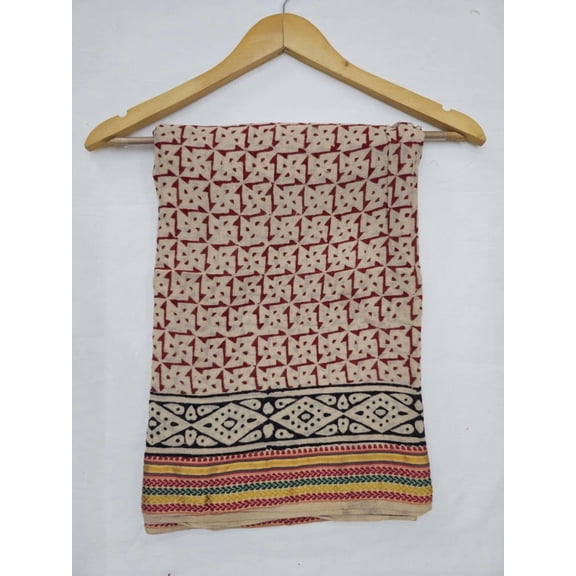 Pavish Export Beach Wrap Pareo In Hand Block Printed Zari Cotton Sarong Soft Fabric Scarf For Women