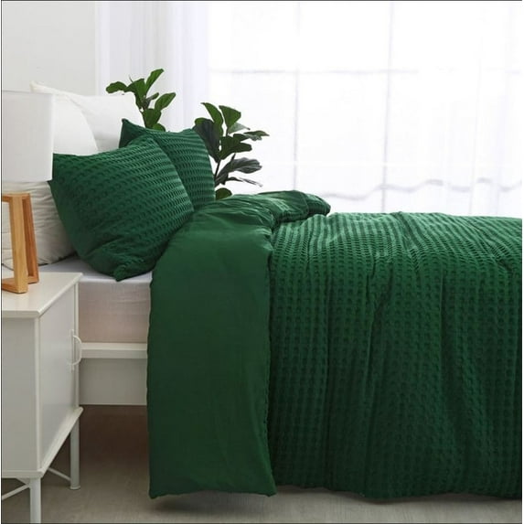 Pavish Export Cotton 100% Pure Forest Green Duvet Cover/3 PCS Duvet Forest Green Bedding Set/Bedspread Twin Size/Comforter/Boho Bedding/Quilt Full
