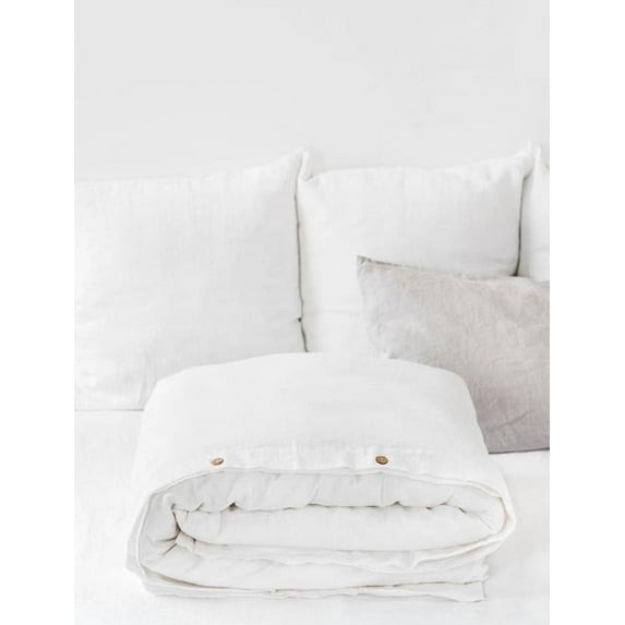 Pavish Export Cotton Bedding Set in White color Cotton duvet cover set 2 pillowcases. Stone washed Cotton bed set. Twin duvet sizes