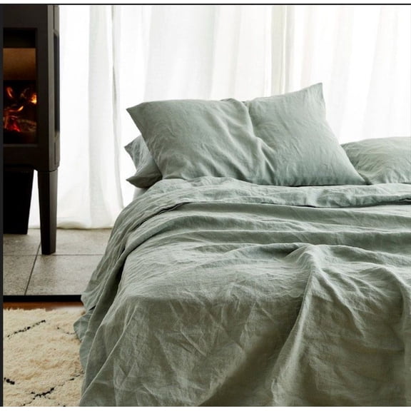 Pavish Export Cotton Duvet Cover In Sage Green Duvet Cover Set Solid Pattern Washed Duvet Cover Set With 2 Pillow Case Twin