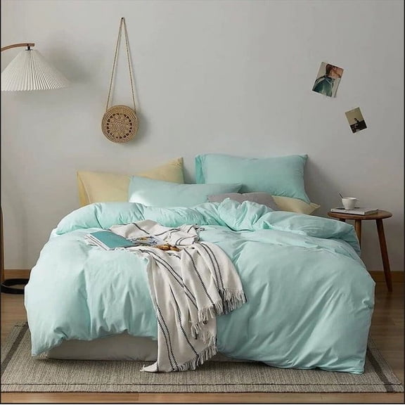 Pavish Export Cotton Duvet Cover In Sky Blue Natural Stonewashed Bedding Duvet Cover Set Soft Comforter Duvet Cover With 2 Pillow Case 120X120
