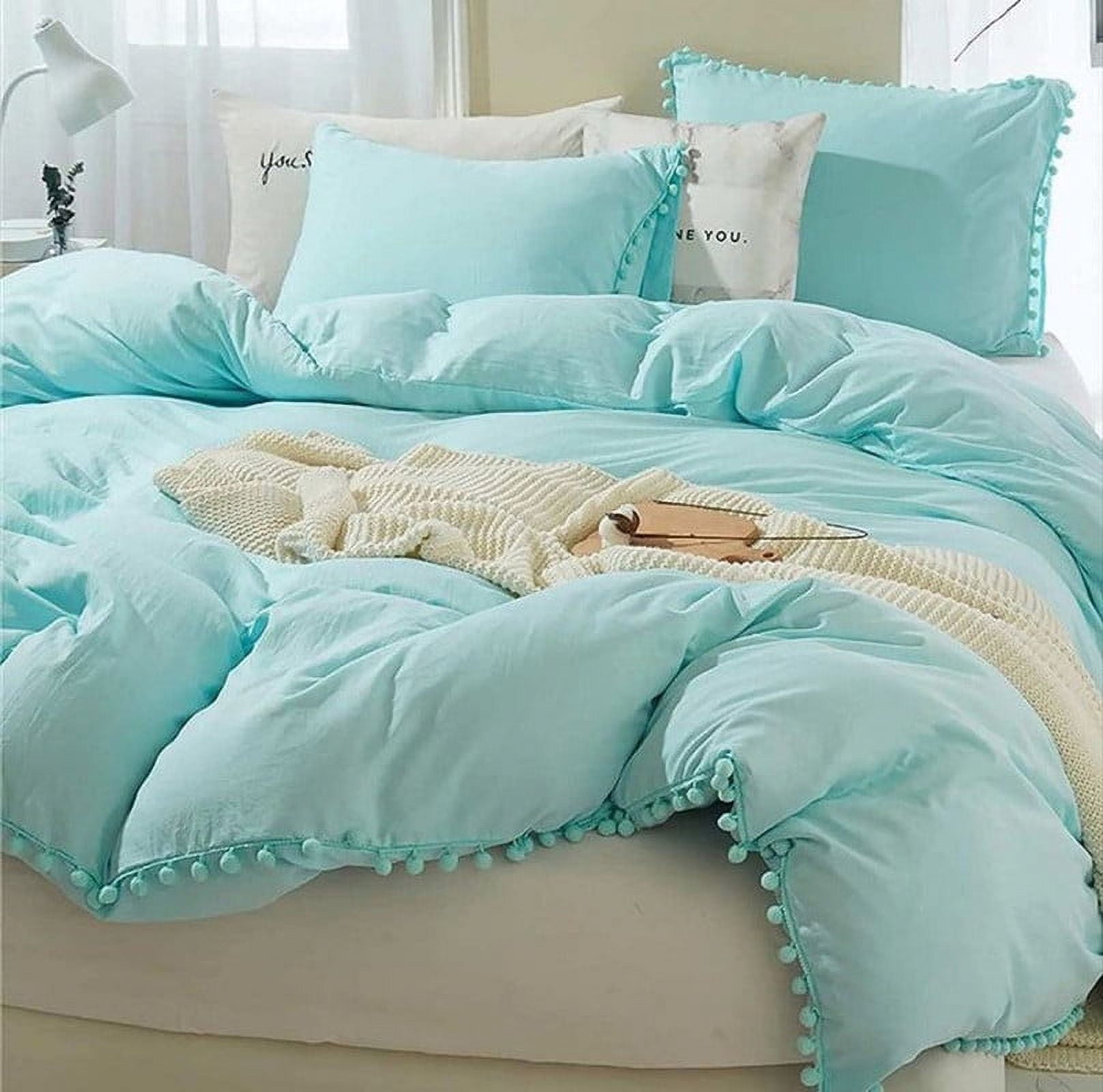 Pavish Export Cotton Duvet Cover Set For Bedroom Boho Pom pom Bedding Duvet Cover With 2 Pillow Case Bohemian Twin Bedding Set